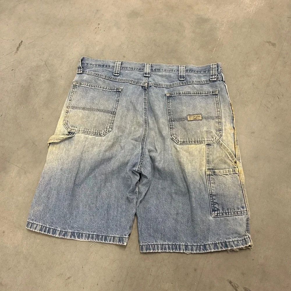 Y2K Wrangler Distressed Baggy Skater Style Light Wash Shorts